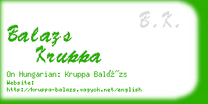 balazs kruppa business card